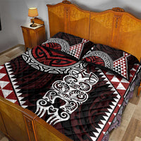Red Aotearoa Niho Taniwha Quilt Bed Set Maori Mythology Tooth - Taniko Motifs LT14 - Polynesian Pride