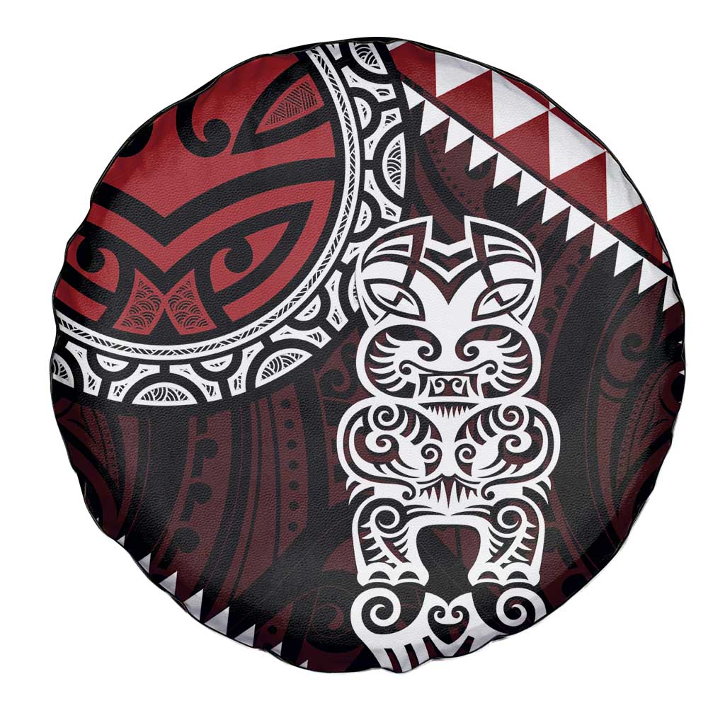 Red Aotearoa Niho Taniwha Spare Tire Cover Maori Mythology Tooth - Taniko Motifs LT14 - Polynesian Pride