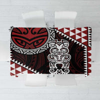 Red Aotearoa Niho Taniwha Tablecloth Maori Mythology Tooth - Taniko Motifs LT14 Red - Polynesian Pride