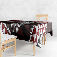 Red Aotearoa Niho Taniwha Tablecloth Maori Mythology Tooth - Taniko Motifs LT14 - Polynesian Pride