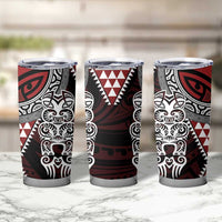 Red Aotearoa Niho Taniwha Tumbler Cup Maori Mythology Tooth - Taniko Motifs LT14 - Polynesian Pride