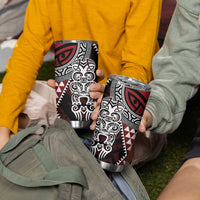 Red Aotearoa Niho Taniwha Tumbler Cup Maori Mythology Tooth - Taniko Motifs LT14 - Polynesian Pride