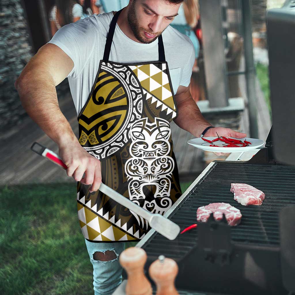 Yellow Aotearoa Niho Taniwha Apron Maori Mythology Tooth - Taniko Motifs - Polynesian Pride