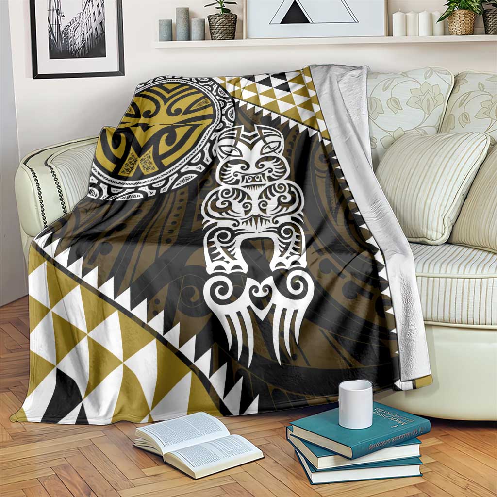 Yellow Aotearoa Niho Taniwha Blanket Maori Mythology Tooth - Taniko Motifs LT14 Yellow - Polynesian Pride