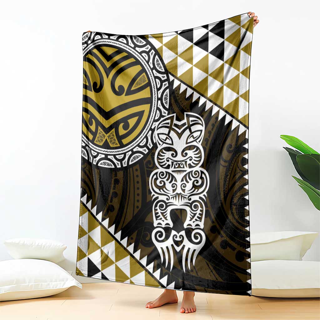 Yellow Aotearoa Niho Taniwha Blanket Maori Mythology Tooth - Taniko Motifs LT14 - Polynesian Pride