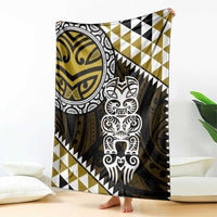 Yellow Aotearoa Niho Taniwha Blanket Maori Mythology Tooth - Taniko Motifs LT14 - Polynesian Pride