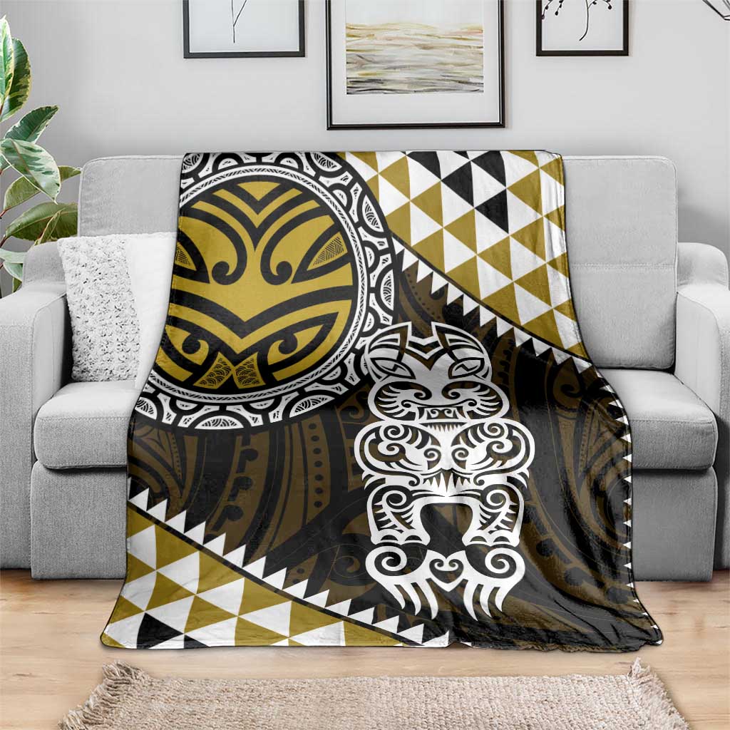 Yellow Aotearoa Niho Taniwha Blanket Maori Mythology Tooth - Taniko Motifs LT14 - Polynesian Pride