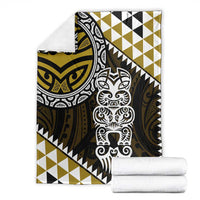 Yellow Aotearoa Niho Taniwha Blanket Maori Mythology Tooth - Taniko Motifs LT14 - Polynesian Pride