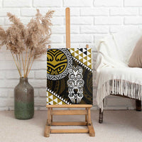 Yellow Aotearoa Niho Taniwha Canvas Wall Art Maori Mythology Tooth - Taniko Motifs LT14 - Polynesian Pride