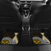 Yellow Aotearoa Niho Taniwha Car Mats Maori Mythology Tooth - Taniko Motifs LT14 Set 2pcs - Back Yellow - Polynesian Pride