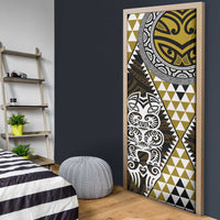 Yellow Aotearoa Niho Taniwha Door Cover Maori Mythology Tooth - Taniko Motifs - Polynesian Pride