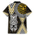 Yellow Aotearoa Niho Taniwha Family Matching Short Sleeve Bodycon Dress and Hawaiian Shirt Maori Mythology Tooth - Taniko Motifs