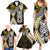 Yellow Aotearoa Niho Taniwha Family Matching Summer Maxi Dress and Hawaiian Shirt Maori Mythology Tooth - Taniko Motifs