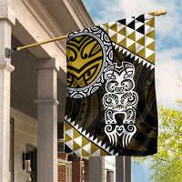Yellow Aotearoa Niho Taniwha Garden Flag Maori Mythology Tooth - Taniko Motifs LT14 House Flag Yellow - Polynesian Pride