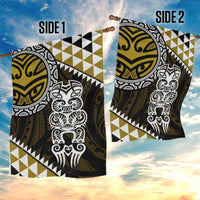 Yellow Aotearoa Niho Taniwha Garden Flag Maori Mythology Tooth - Taniko Motifs LT14 - Polynesian Pride