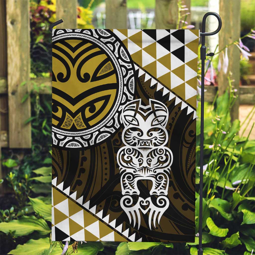 Yellow Aotearoa Niho Taniwha Garden Flag Maori Mythology Tooth - Taniko Motifs LT14 Garden Flag Yellow - Polynesian Pride