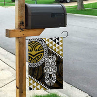 Yellow Aotearoa Niho Taniwha Garden Flag Maori Mythology Tooth - Taniko Motifs LT14 - Polynesian Pride
