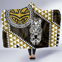 Yellow Aotearoa Niho Taniwha Hooded Blanket Maori Mythology Tooth - Taniko Motifs LT14 One Size Yellow - Polynesian Pride