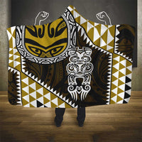 Yellow Aotearoa Niho Taniwha Hooded Blanket Maori Mythology Tooth - Taniko Motifs LT14 - Polynesian Pride