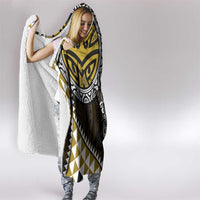 Yellow Aotearoa Niho Taniwha Hooded Blanket Maori Mythology Tooth - Taniko Motifs LT14 - Polynesian Pride