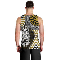 Yellow Aotearoa Niho Taniwha Men Tank Top Maori Mythology Tooth - Taniko Motifs LT14 - Polynesian Pride