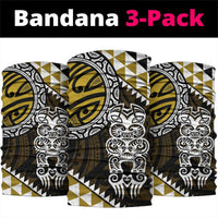 Yellow Aotearoa Niho Taniwha Neck Gaiter Maori Mythology Tooth - Taniko Motifs - Polynesian Pride
