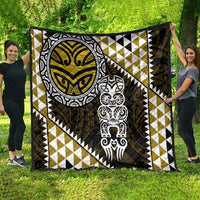 Yellow Aotearoa Niho Taniwha Quilt Maori Mythology Tooth - Taniko Motifs