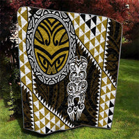 Yellow Aotearoa Niho Taniwha Quilt Maori Mythology Tooth - Taniko Motifs