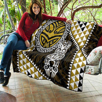 Yellow Aotearoa Niho Taniwha Quilt Maori Mythology Tooth - Taniko Motifs