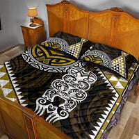 Yellow Aotearoa Niho Taniwha Quilt Bed Set Maori Mythology Tooth - Taniko Motifs LT14 - Polynesian Pride