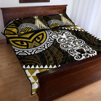 Yellow Aotearoa Niho Taniwha Quilt Bed Set Maori Mythology Tooth - Taniko Motifs LT14 - Polynesian Pride