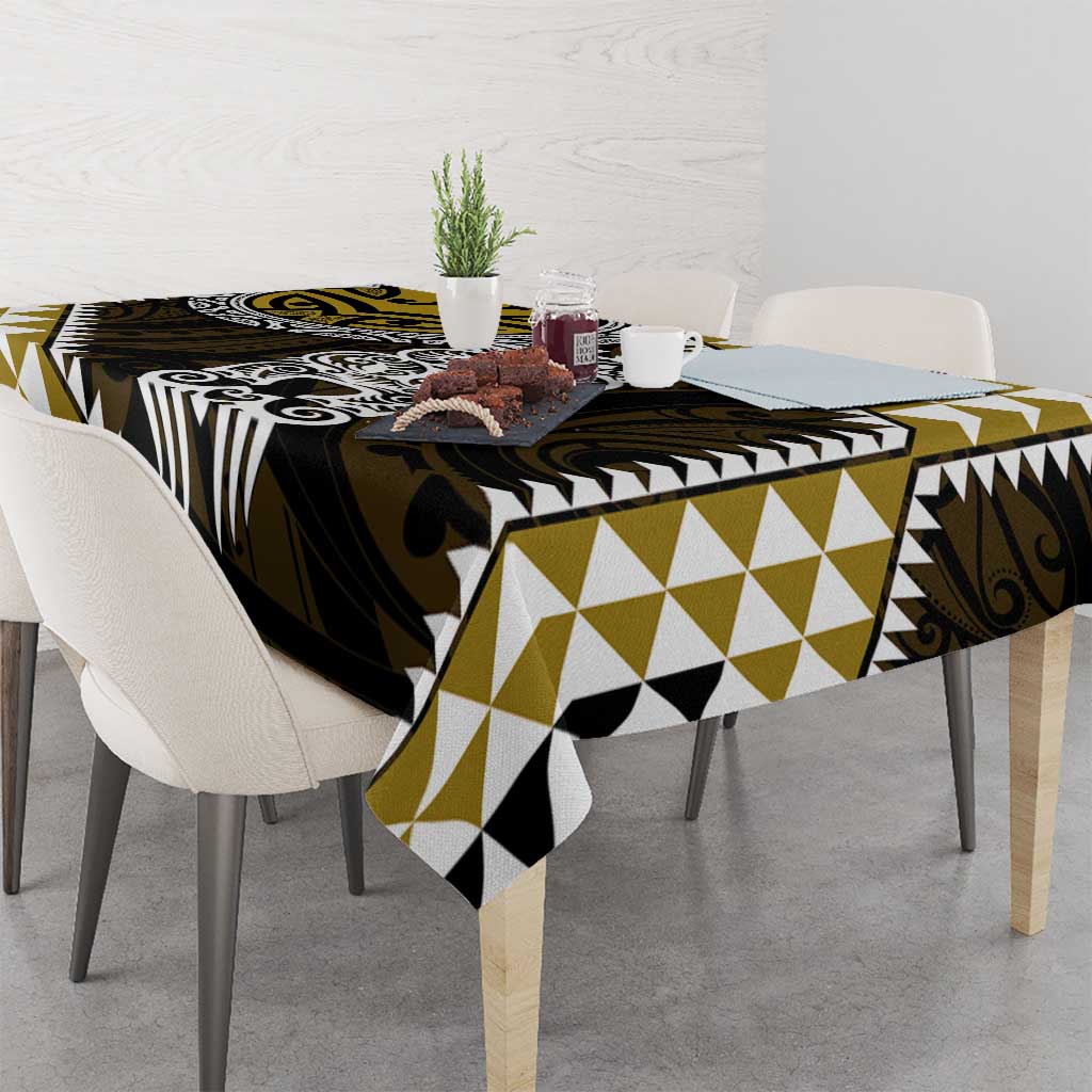 Yellow Aotearoa Niho Taniwha Tablecloth Maori Mythology Tooth - Taniko Motifs LT14 - Polynesian Pride