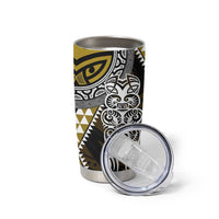 Yellow Aotearoa Niho Taniwha Tumbler Cup Maori Mythology Tooth - Taniko Motifs LT14 - Polynesian Pride