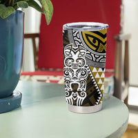 Yellow Aotearoa Niho Taniwha Tumbler Cup Maori Mythology Tooth - Taniko Motifs LT14 - Polynesian Pride