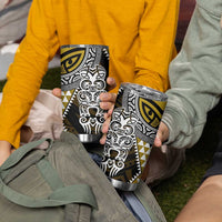 Yellow Aotearoa Niho Taniwha Tumbler Cup Maori Mythology Tooth - Taniko Motifs LT14 - Polynesian Pride