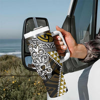Yellow Aotearoa Niho Taniwha Tumbler With Handle Maori Mythology Tooth - Taniko Motifs LT14 - Polynesian Pride