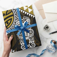 Yellow Aotearoa Niho Taniwha Wrapping Paper Maori Mythology Tooth - Taniko Motifs - Polynesian Pride