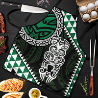 Green Aotearoa Niho Taniwha Apron Maori Mythology Tooth - Taniko Motifs - Polynesian Pride