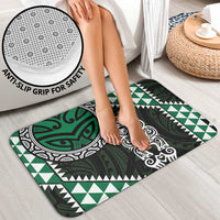 Green Aotearoa Niho Taniwha Bathroom Set Maori Mythology Tooth - Taniko Motifs - Polynesian Pride