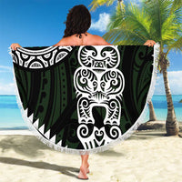 Green Aotearoa Niho Taniwha Beach Blanket Maori Mythology Tooth - Taniko Motifs LT14 - Polynesian Pride
