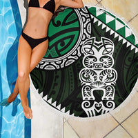 Green Aotearoa Niho Taniwha Beach Blanket Maori Mythology Tooth - Taniko Motifs LT14 - Polynesian Pride