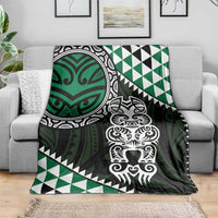 Green Aotearoa Niho Taniwha Blanket Maori Mythology Tooth - Taniko Motifs LT14 - Polynesian Pride
