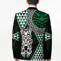 Green Aotearoa Niho Taniwha Blazer Maori Mythology Tooth - Taniko Motifs - Polynesian Pride