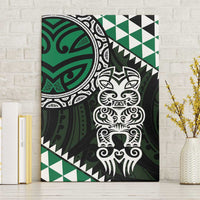 Green Aotearoa Niho Taniwha Canvas Wall Art Maori Mythology Tooth - Taniko Motifs LT14 Without Frame Green - Polynesian Pride