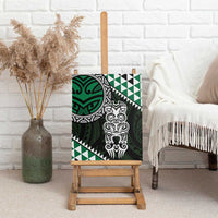 Green Aotearoa Niho Taniwha Canvas Wall Art Maori Mythology Tooth - Taniko Motifs LT14 - Polynesian Pride