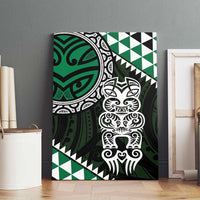 Green Aotearoa Niho Taniwha Canvas Wall Art Maori Mythology Tooth - Taniko Motifs LT14 - Polynesian Pride