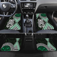 Green Aotearoa Niho Taniwha Car Mats Maori Mythology Tooth - Taniko Motifs LT14 Set 4pcs Green - Polynesian Pride