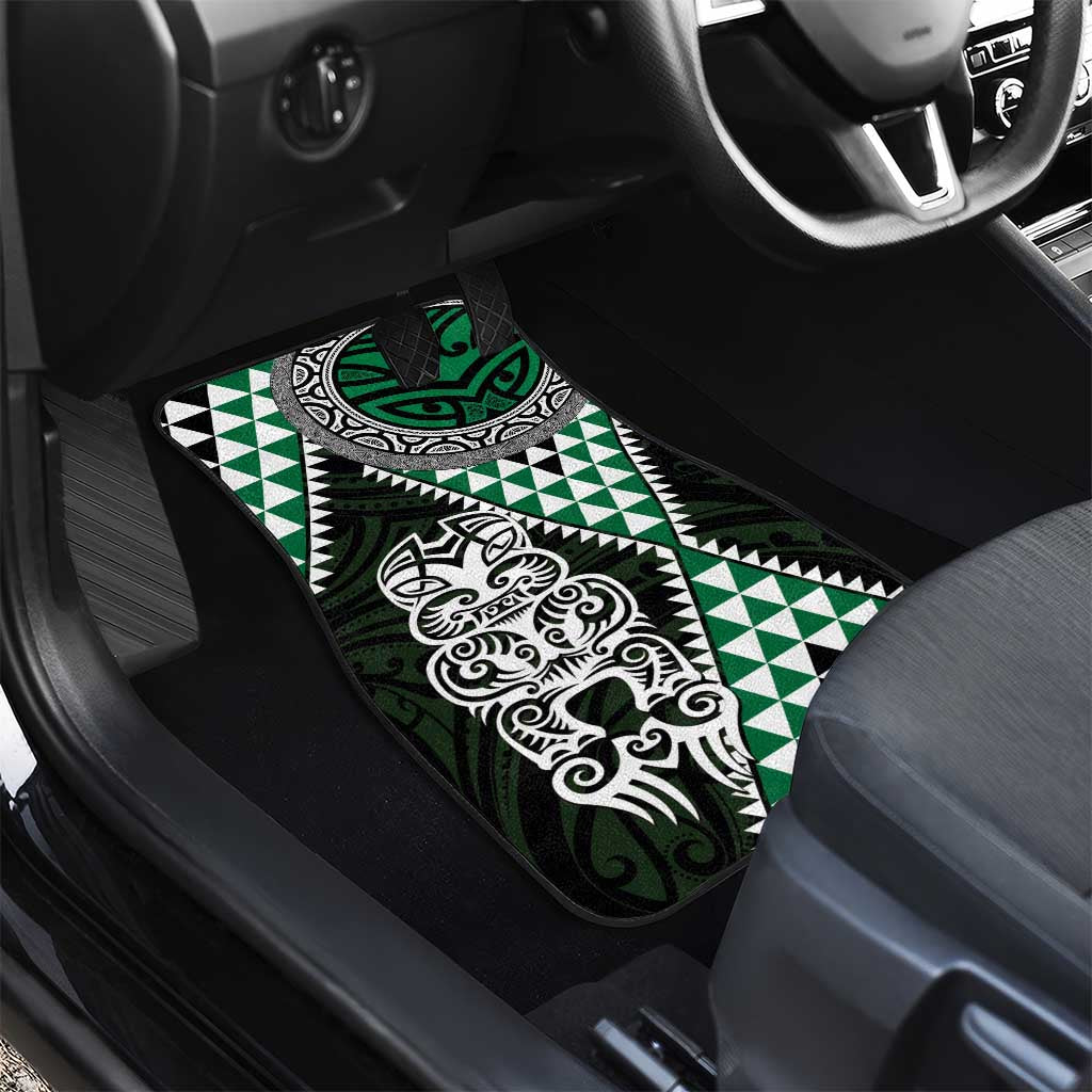 Green Aotearoa Niho Taniwha Car Mats Maori Mythology Tooth - Taniko Motifs LT14 - Polynesian Pride