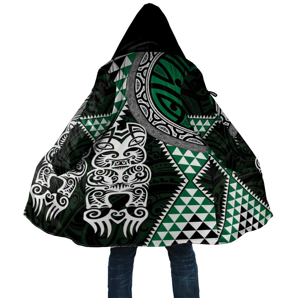 Green Aotearoa Niho Taniwha Cloak Maori Mythology Tooth - Taniko Motifs - Polynesian Pride
