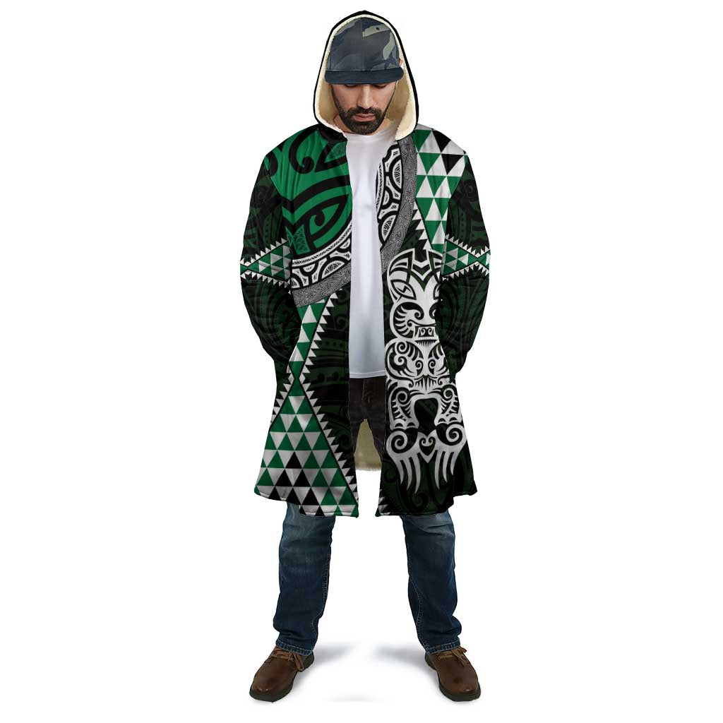 Green Aotearoa Niho Taniwha Cloak Maori Mythology Tooth - Taniko Motifs - Polynesian Pride